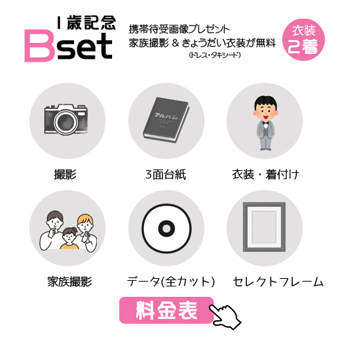  １歳誕生記念Bセットの35,200円の料金表画像 